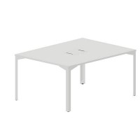 Ray RY2TL128 BLBL (Белый/Белый) Составной стол на 2 рабочих места, 2 металлических аутлета