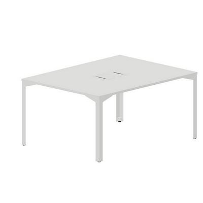 Ray RY2TL128 BLBL (Белый/Белый) Составной стол на 2 рабочих места, 2 металлических аутлета