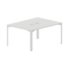 Ray RY2TL128 BLBL (Белый/Белый) Составной стол на 2 рабочих места, 2 металлических аутлета