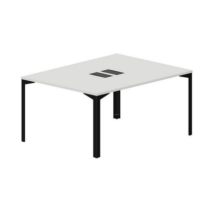Ray RY2TL128 BLNR (Белый/Черный) Составной стол на 2 рабочих места, 2 металлических аутлета