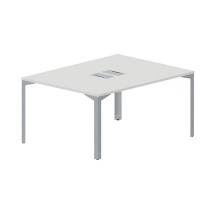 Ray RY2TL128 BLTI (Белый/Титан) Составной стол на 2 рабочих места, 2 металлических аутлета