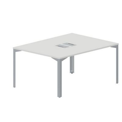 Ray RY2TL128 BLTI (Белый/Титан) Составной стол на 2 рабочих места, 2 металлических аутлета