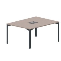 Ray RY2TL128 TRAN (Тортора/Антрацит) Составной стол на 2 рабочих места, 2 металлических аутлета