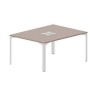 Ray RY2TL128 TRBL (Тортора/Белый) Составной стол на 2 рабочих места, 2 металлических аутлета
