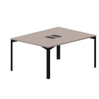 Ray RY2TL128 TRNR (Тортора/Черный) Составной стол на 2 рабочих места, 2 металлических аутлета