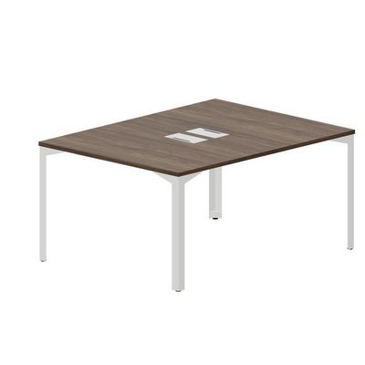 Ray RY2TL128 WNBL (Орех/Белый) Составной стол на 2 рабочих места, 2 металлических аутлета