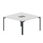 Ray RY2TL147 BLAN (Белый/Антрацит) Составной стол на 2 рабочих места, 2 металлических аутлета