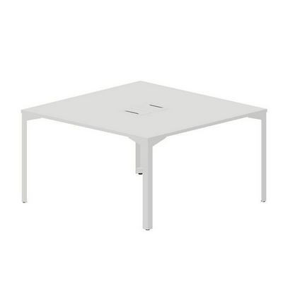 Ray RY2TL147 BLBL (Белый/Белый) Составной стол на 2 рабочих места, 2 металлических аутлета