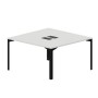 Ray RY2TL147 BLNR (Белый/Черный) Составной стол на 2 рабочих места, 2 металлических аутлета