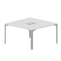 Ray RY2TL147 BLTI (Белый/Титан) Составной стол на 2 рабочих места, 2 металлических аутлета