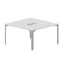 Ray RY2TL147 BLTI (Белый/Титан) Составной стол на 2 рабочих места, 2 металлических аутлета