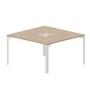 Ray RY2TL147 OWBL (Светлый дуб/Белый) Составной стол на 2 рабочих места, 2 металлических аутлета