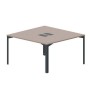 Ray RY2TL147 TRAN (Тортора/Антрацит) Составной стол на 2 рабочих места, 2 металлических аутлета