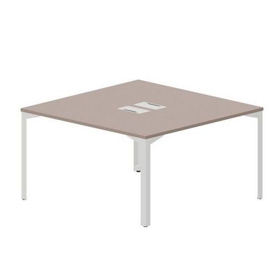 Ray RY2TL147 TRBL (Тортора/Белый) Составной стол на 2 рабочих места, 2 металлических аутлета