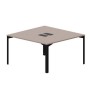 Ray RY2TL147 TRNR (Тортора/Черный) Составной стол на 2 рабочих места, 2 металлических аутлета