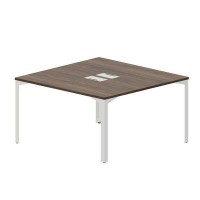 Ray RY2TL147 WNBL (Орех/Белый) Составной стол на 2 рабочих места, 2 металлических аутлета