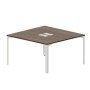 Ray RY2TL147 WNBL (Орех/Белый) Составной стол на 2 рабочих места, 2 металлических аутлета