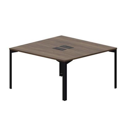 Ray RY2TL147 WNNR (Орех/Черный) Составной стол на 2 рабочих места, 2 металлических аутлета
