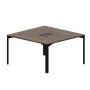 Ray RY2TL147 WNNR (Орех/Черный) Составной стол на 2 рабочих места, 2 металлических аутлета