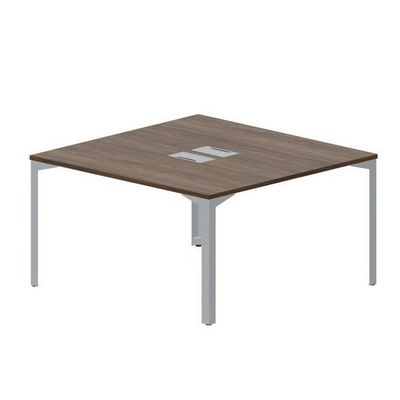 Ray RY2TL147 WNTI (Орех/Титан) Составной стол на 2 рабочих места, 2 металлических аутлета