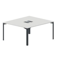Ray RY2TL148 BLAN (Белый/Антрацит) Составной стол на 2 рабочих места, 2 металлических аутлета