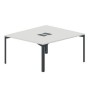 Ray RY2TL148 BLAN (Белый/Антрацит) Составной стол на 2 рабочих места, 2 металлических аутлета