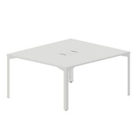 Ray RY2TL148 BLBL (Белый/Белый) Составной стол на 2 рабочих места, 2 металлических аутлета