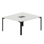 Ray RY2TL148 BLNR (Белый/Черный) Составной стол на 2 рабочих места, 2 металлических аутлета