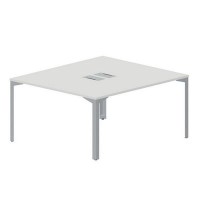 Ray RY2TL148 BLTI (Белый/Титан) Составной стол на 2 рабочих места, 2 металлических аутлета