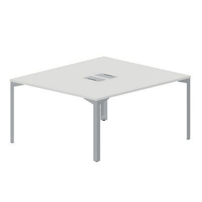 Ray RY2TL148 BLTI (Белый/Титан) Составной стол на 2 рабочих места, 2 металлических аутлета