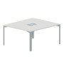Ray RY2TL148 BLTI (Белый/Титан) Составной стол на 2 рабочих места, 2 металлических аутлета