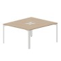 Ray RY2TL148 OWBL (Светлый дуб/Белый) Составной стол на 2 рабочих места, 2 металлических аутлета