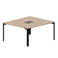 Ray RY2TL148 OWNR (Светлый дуб/Черный) Составной стол на 2 рабочих места, 2 металлических аутлета