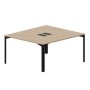 Ray RY2TL148 OWNR (Светлый дуб/Черный) Составной стол на 2 рабочих места, 2 металлических аутлета