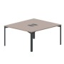 Ray RY2TL148 TRAN (Тортора/Антрацит) Составной стол на 2 рабочих места, 2 металлических аутлета