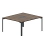 Ray RY2TL148 WNAN (Орех/Антрацит) Составной стол на 2 рабочих места, 2 металлических аутлета