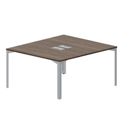 Ray RY2TL148 WNTI (Орех/Титан) Составной стол на 2 рабочих места, 2 металлических аутлета