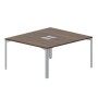Ray RY2TL148 WNTI (Орех/Титан) Составной стол на 2 рабочих места, 2 металлических аутлета