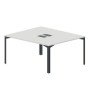 Ray RY2TL167 BLAN (Белый/Антрацит) Составной стол на 2 рабочих места, 2 металлических аутлета