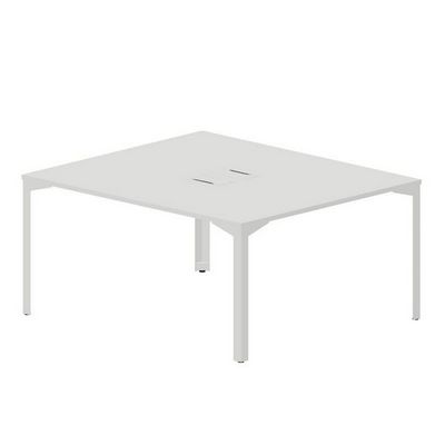 Ray RY2TL167 BLBL (Белый/Белый) Составной стол на 2 рабочих места, 2 металлических аутлета