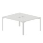 Ray RY2TL167 BLBL (Белый/Белый) Составной стол на 2 рабочих места, 2 металлических аутлета
