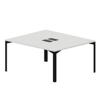 Ray RY2TL167 BLNR (Белый/Черный) Составной стол на 2 рабочих места, 2 металлических аутлета