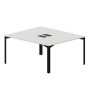 Ray RY2TL167 BLNR (Белый/Черный) Составной стол на 2 рабочих места, 2 металлических аутлета