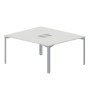 Ray RY2TL167 BLTI (Белый/Титан) Составной стол на 2 рабочих места, 2 металлических аутлета