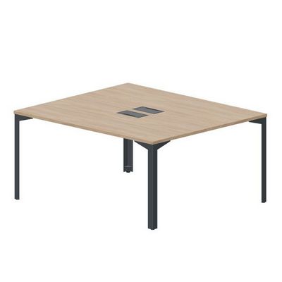 Ray RY2TL167 OWAN (Светлый дуб/Антрацит) Составной стол на 2 рабочих места, 2 металлических аутлета