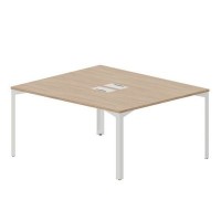 Ray RY2TL167 OWBL (Светлый дуб/Белый) Составной стол на 2 рабочих места, 2 металлических аутлета