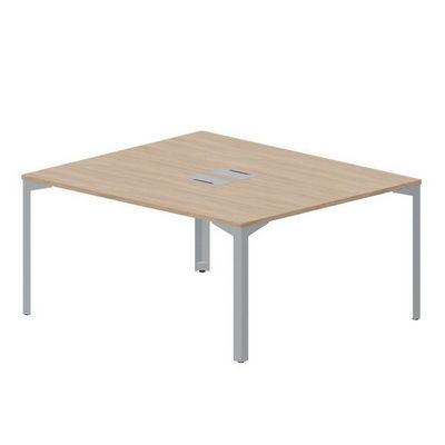 Ray RY2TL167 OWTI (Светлый дуб/Титан) Составной стол на 2 рабочих места, 2 металлических аутлета
