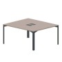 Ray RY2TL167 TRAN (Тортора/Антрацит) Составной стол на 2 рабочих места, 2 металлических аутлета