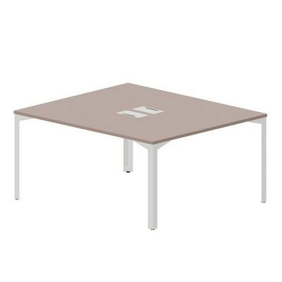 Ray RY2TL167 TRBL (Тортора/Белый) Составной стол на 2 рабочих места, 2 металлических аутлета