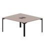 Ray RY2TL167 TRNR (Тортора/Черный) Составной стол на 2 рабочих места, 2 металлических аутлета